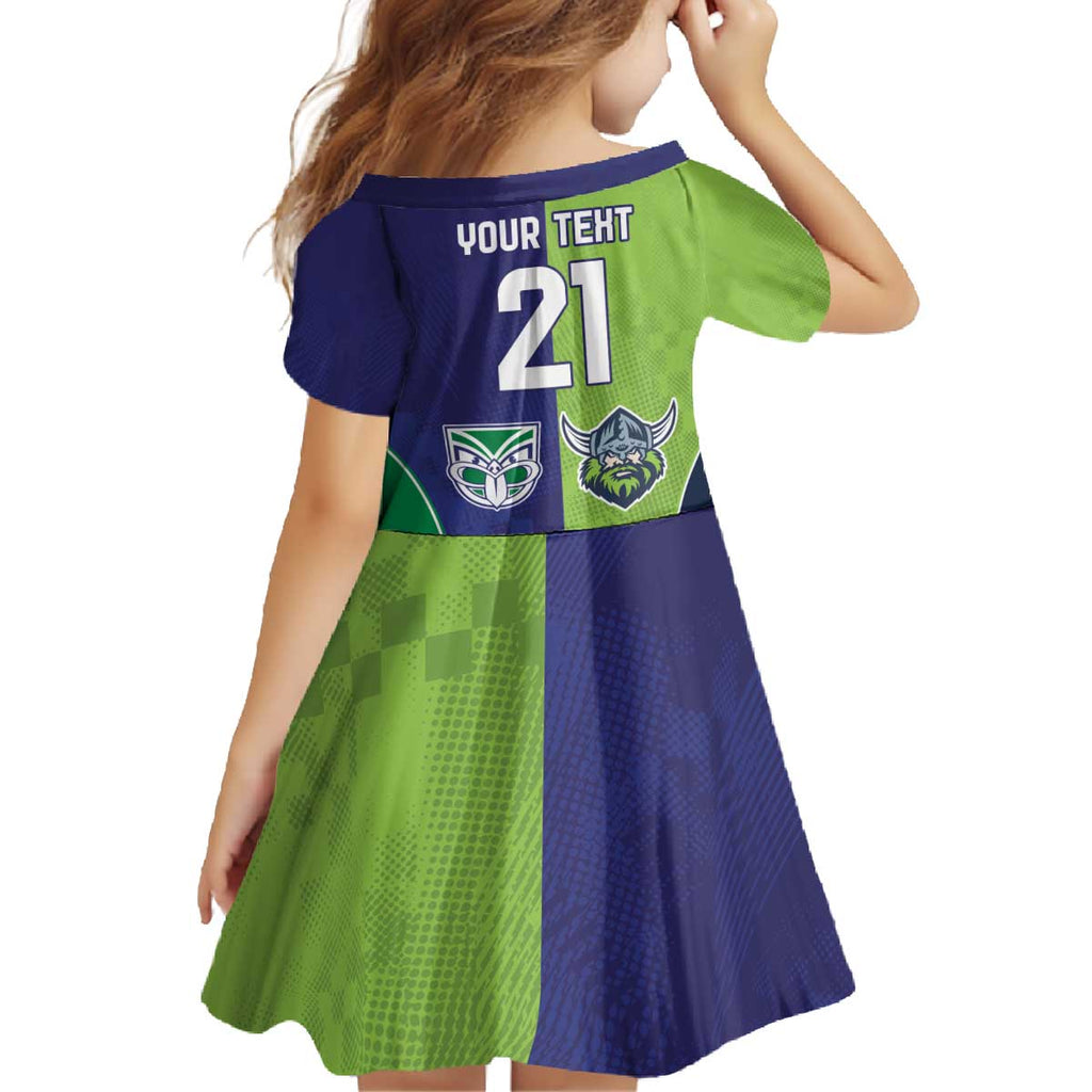Custom Warriors-Raiders Family Matching Off The Shoulder Long Sleeve Dress and Hawaiian Shirt Together Sporty Style