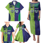 Custom Warriors-Raiders Family Matching Puletasi and Hawaiian Shirt Together Sporty Style