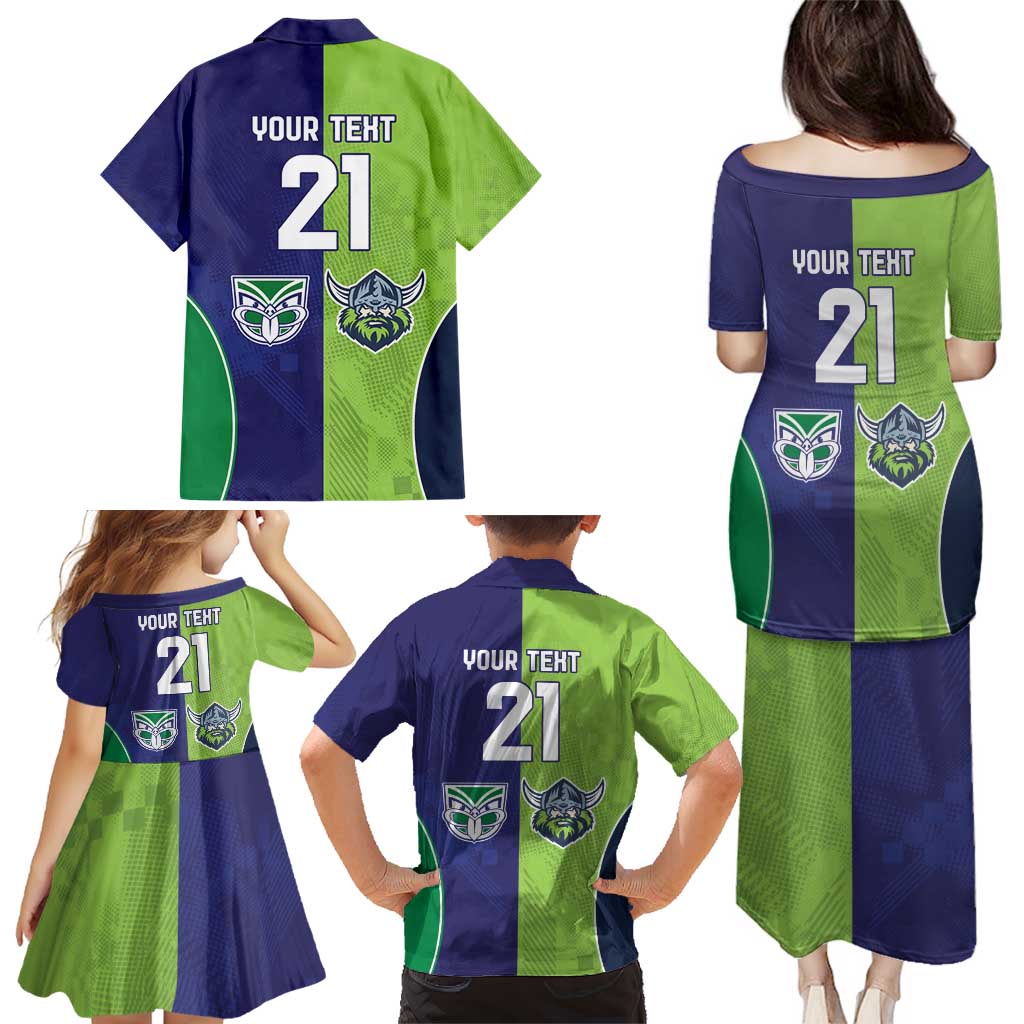 Custom Warriors-Raiders Family Matching Puletasi and Hawaiian Shirt Together Sporty Style