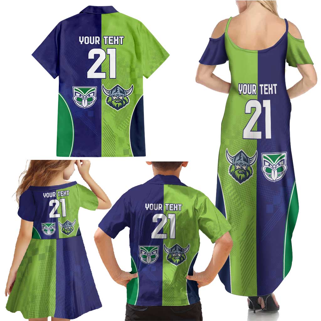 Custom Warriors-Raiders Family Matching Summer Maxi Dress and Hawaiian Shirt Together Sporty Style