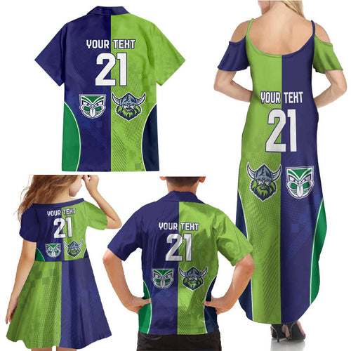 Custom Warriors-Raiders Family Matching Summer Maxi Dress and Hawaiian Shirt Together Sporty Style