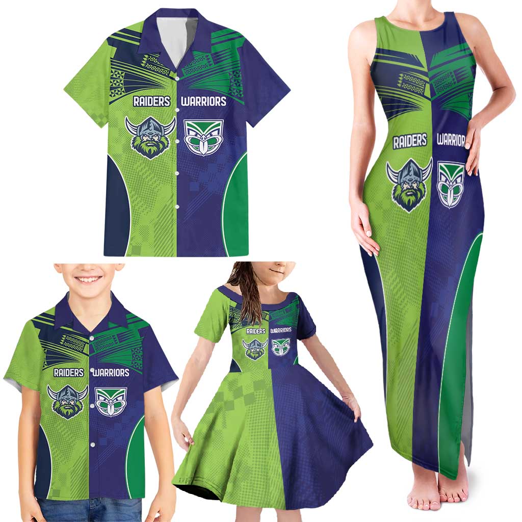Custom Warriors-Raiders Family Matching Tank Maxi Dress and Hawaiian Shirt Together Sporty Style