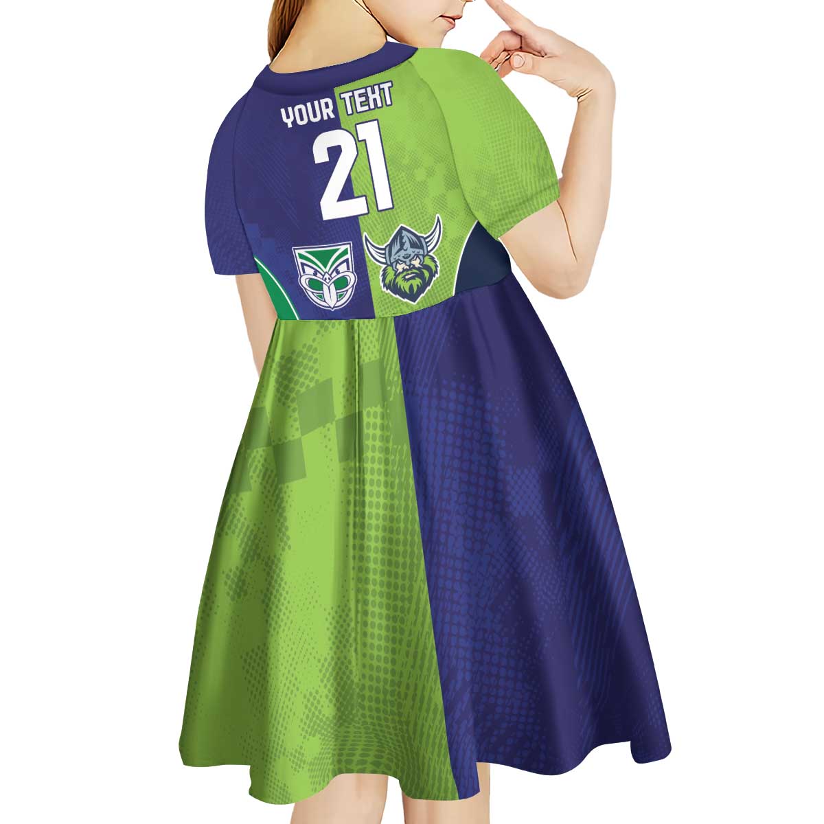 Custom Warriors-Raiders Kid Short Sleeve Dress Together Sporty Style