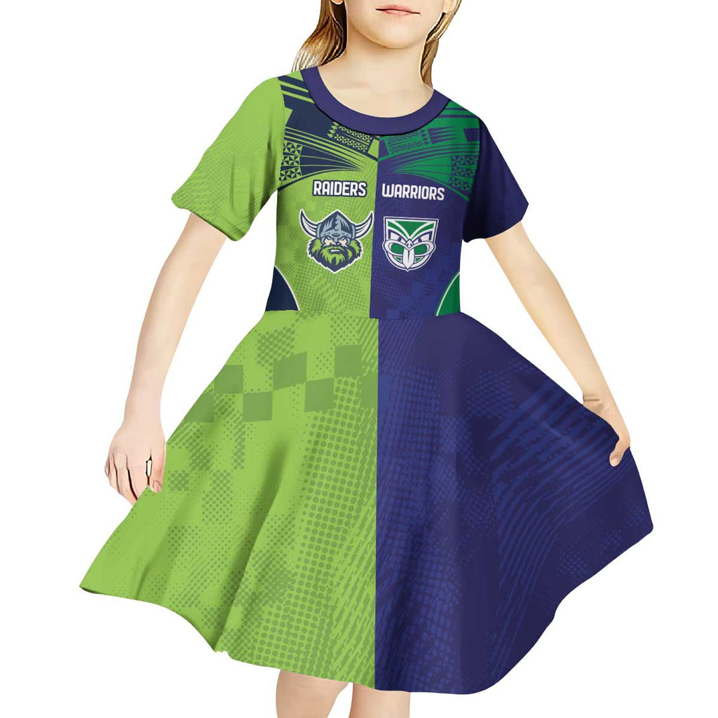 Custom Warriors-Raiders Kid Short Sleeve Dress Together Sporty Style