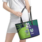 Custom Warriors-Raiders Leather Tote Bag Together Sporty Style