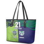 Custom Warriors-Raiders Leather Tote Bag Together Sporty Style