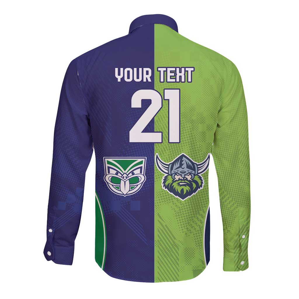 Custom Warriors-Raiders Long Sleeve Button Shirt Together Sporty Style