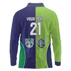 Custom Warriors-Raiders Long Sleeve Polo Shirt Together Sporty Style