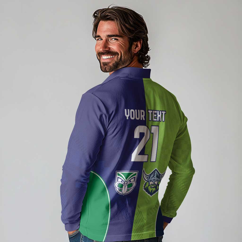 Custom Warriors-Raiders Long Sleeve Polo Shirt Together Sporty Style
