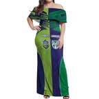 Custom Warriors-Raiders Off Shoulder Maxi Dress Together Sporty Style