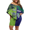 Custom Warriors-Raiders Off Shoulder Short Dress Together Sporty Style