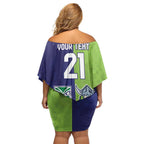 Custom Warriors-Raiders Off Shoulder Short Dress Together Sporty Style