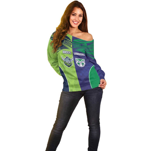 Custom Warriors-Raiders Off Shoulder Sweater Together Sporty Style