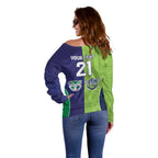 Custom Warriors-Raiders Off Shoulder Sweater Together Sporty Style
