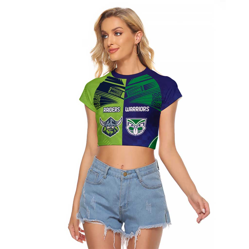 Custom Warriors-Raiders Raglan Cropped T Shirt Together Sporty Style