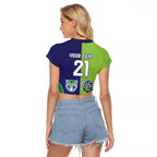 Custom Warriors-Raiders Raglan Cropped T Shirt Together Sporty Style