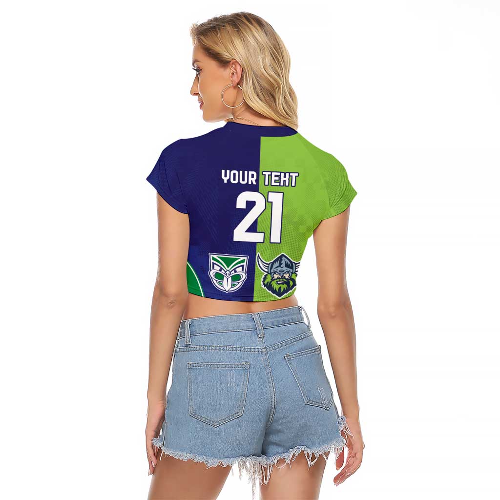 Custom Warriors-Raiders Raglan Cropped T Shirt Together Sporty Style