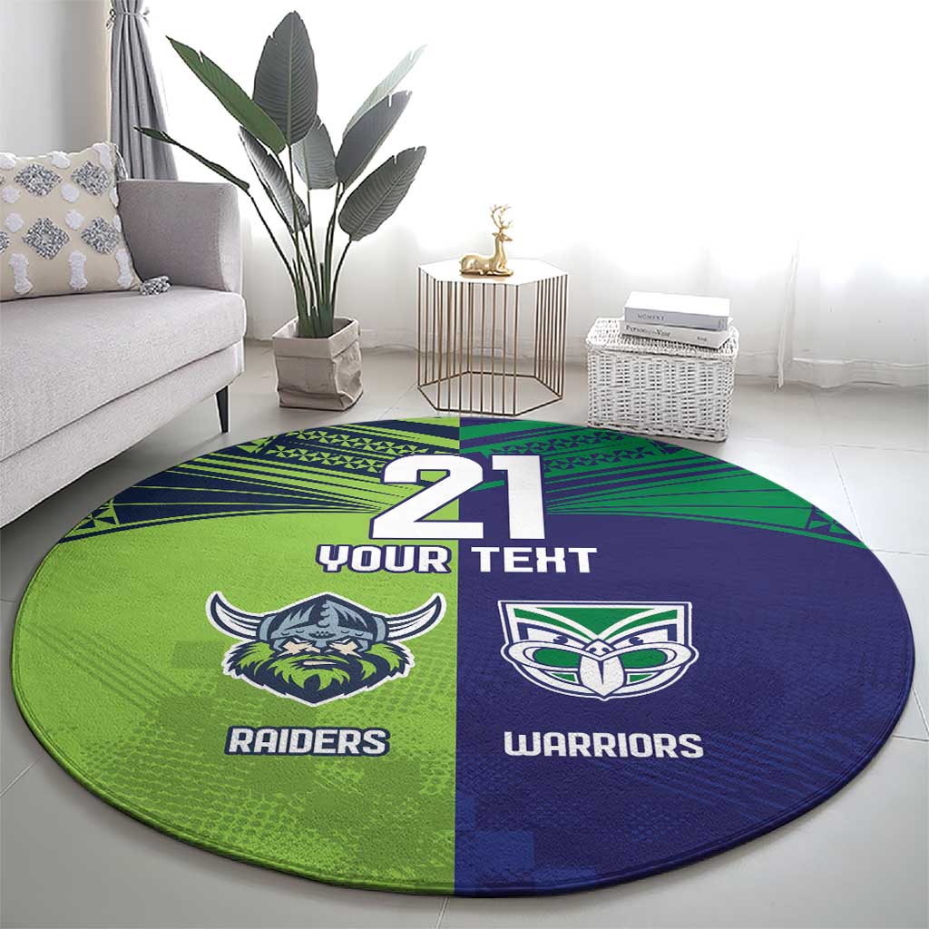 Custom Warriors-Raiders Round Carpet Together Sporty Style