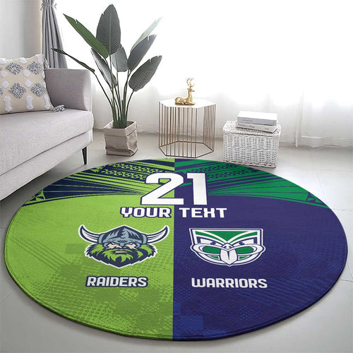 Custom Warriors-Raiders Round Carpet Together Sporty Style