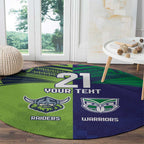 Custom Warriors-Raiders Round Carpet Together Sporty Style