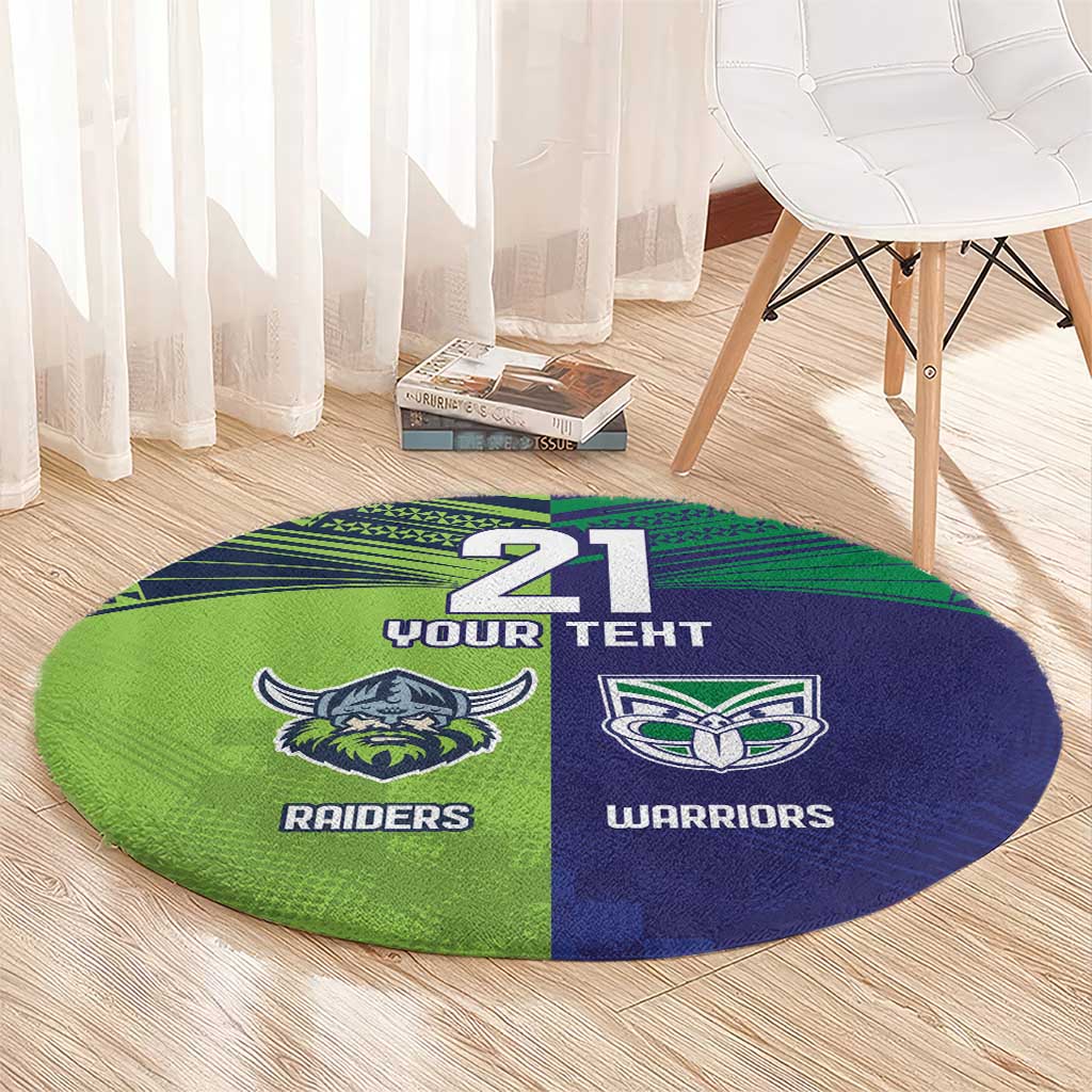 Custom Warriors-Raiders Round Carpet Together Sporty Style