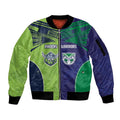 Custom Warriors-Raiders Sleeve Zip Bomber Jacket Together Sporty Style