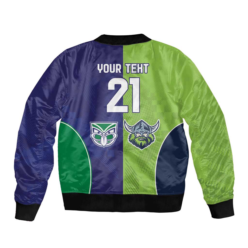 Custom Warriors-Raiders Sleeve Zip Bomber Jacket Together Sporty Style