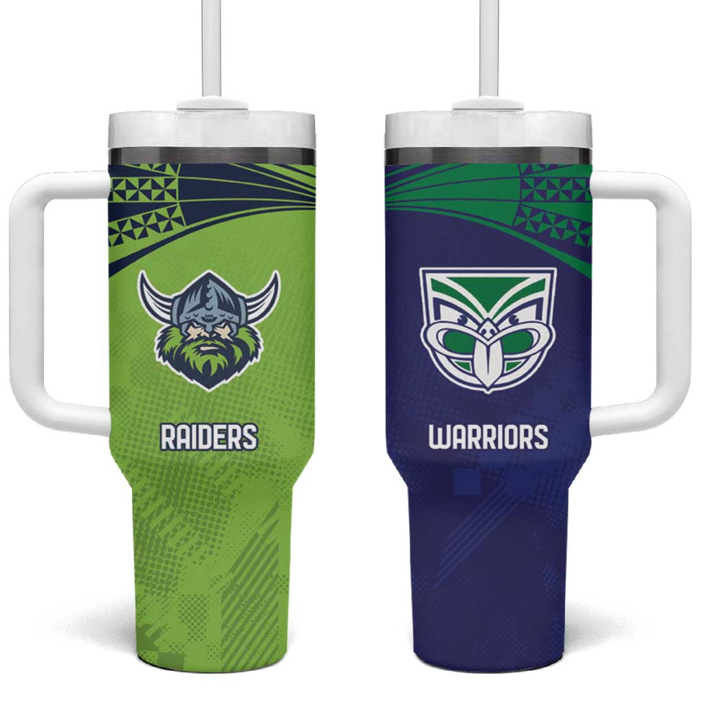 Custom Warriors-Raiders Tumbler With Handle Together Sporty Style
