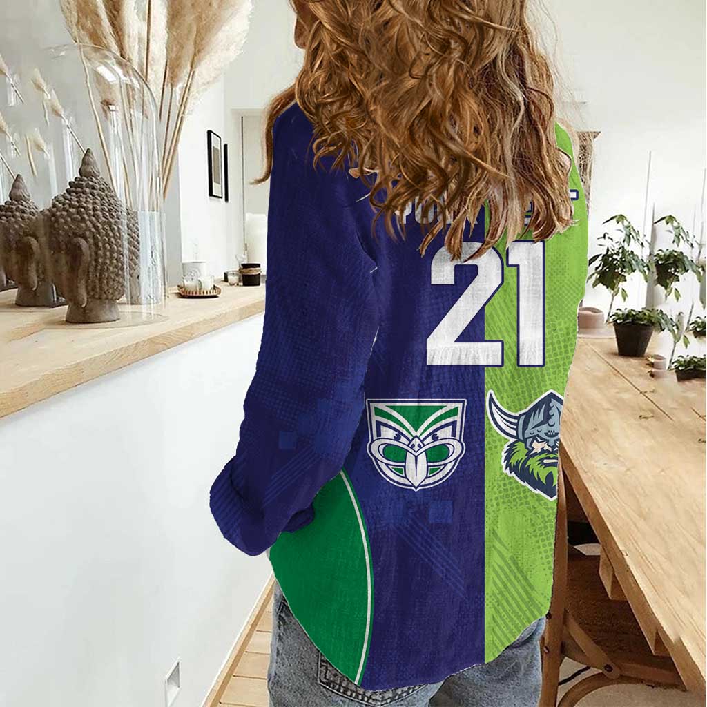 Custom Warriors-Raiders Women Casual Shirt Together Sporty Style