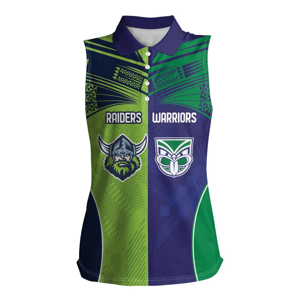 Custom Warriors-Raiders Women Sleeveless Polo Shirt Together Sporty Style