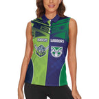 Custom Warriors-Raiders Women Sleeveless Polo Shirt Together Sporty Style