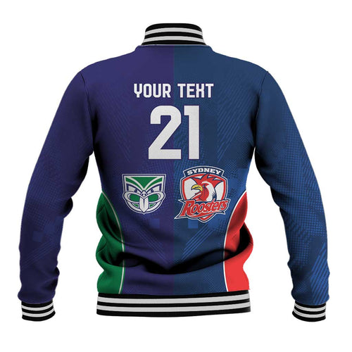 Custom Warriors-Roosters Baseball Jacket Together Sporty Style