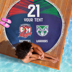 Custom Warriors-Roosters Beach Blanket Together Sporty Style