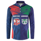 Custom Warriors-Roosters Button Sweatshirt Together Sporty Style