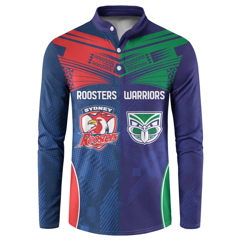Custom Warriors-Roosters Button Sweatshirt Together Sporty Style