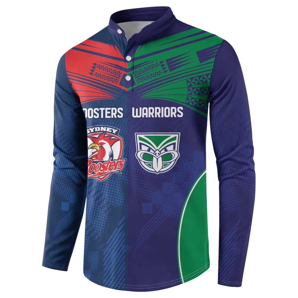 Custom Warriors-Roosters Button Sweatshirt Together Sporty Style
