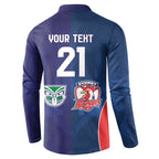 Custom Warriors-Roosters Button Sweatshirt Together Sporty Style