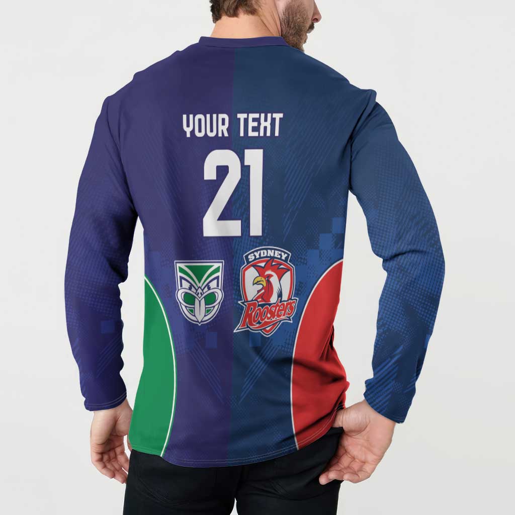 Custom Warriors-Roosters Button Sweatshirt Together Sporty Style