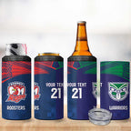 Custom Warriors-Roosters 4 in 1 Can Cooler Tumbler Together Sporty Style
