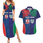 Custom Warriors-Roosters Couples Matching Summer Maxi Dress and Hawaiian Shirt Together Sporty Style