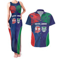 Custom Warriors-Roosters Couples Matching Tank Maxi Dress and Hawaiian Shirt Together Sporty Style