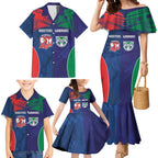 Custom Warriors-Roosters Family Matching Mermaid Dress and Hawaiian Shirt Together Sporty Style