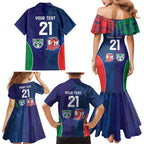 Custom Warriors-Roosters Family Matching Mermaid Dress and Hawaiian Shirt Together Sporty Style