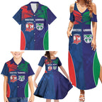 Custom Warriors-Roosters Family Matching Summer Maxi Dress and Hawaiian Shirt Together Sporty Style