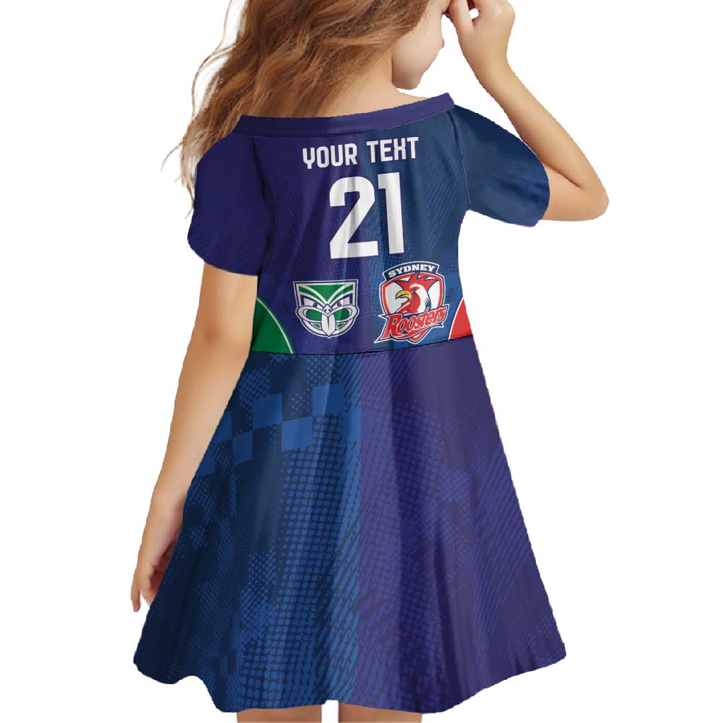 Custom Warriors-Roosters Family Matching Summer Maxi Dress and Hawaiian Shirt Together Sporty Style