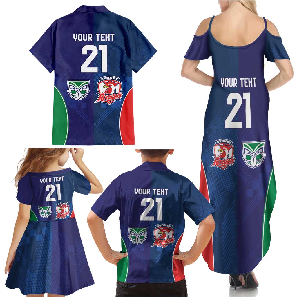 Custom Warriors-Roosters Family Matching Summer Maxi Dress and Hawaiian Shirt Together Sporty Style
