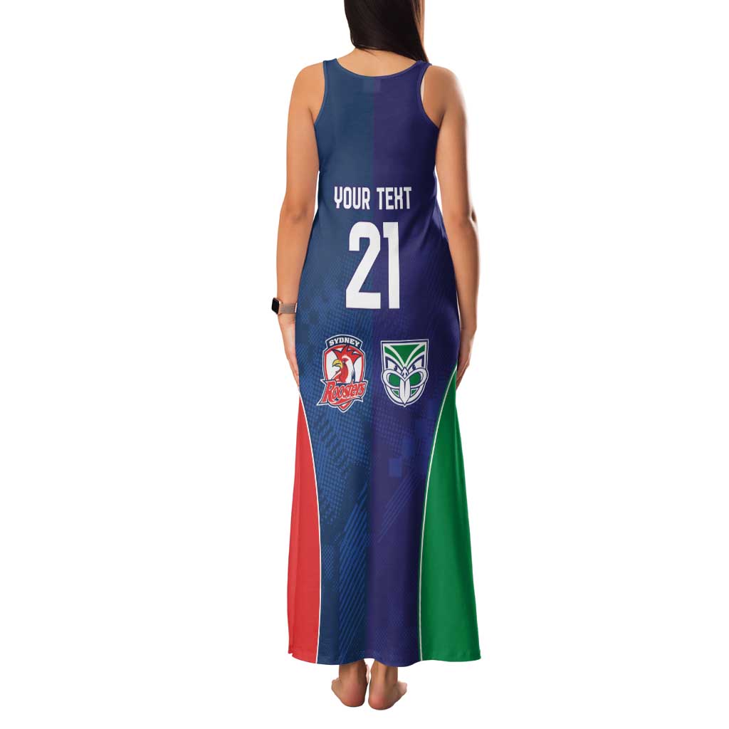 Custom Warriors-Roosters Family Matching Tank Maxi Dress and Hawaiian Shirt Together Sporty Style