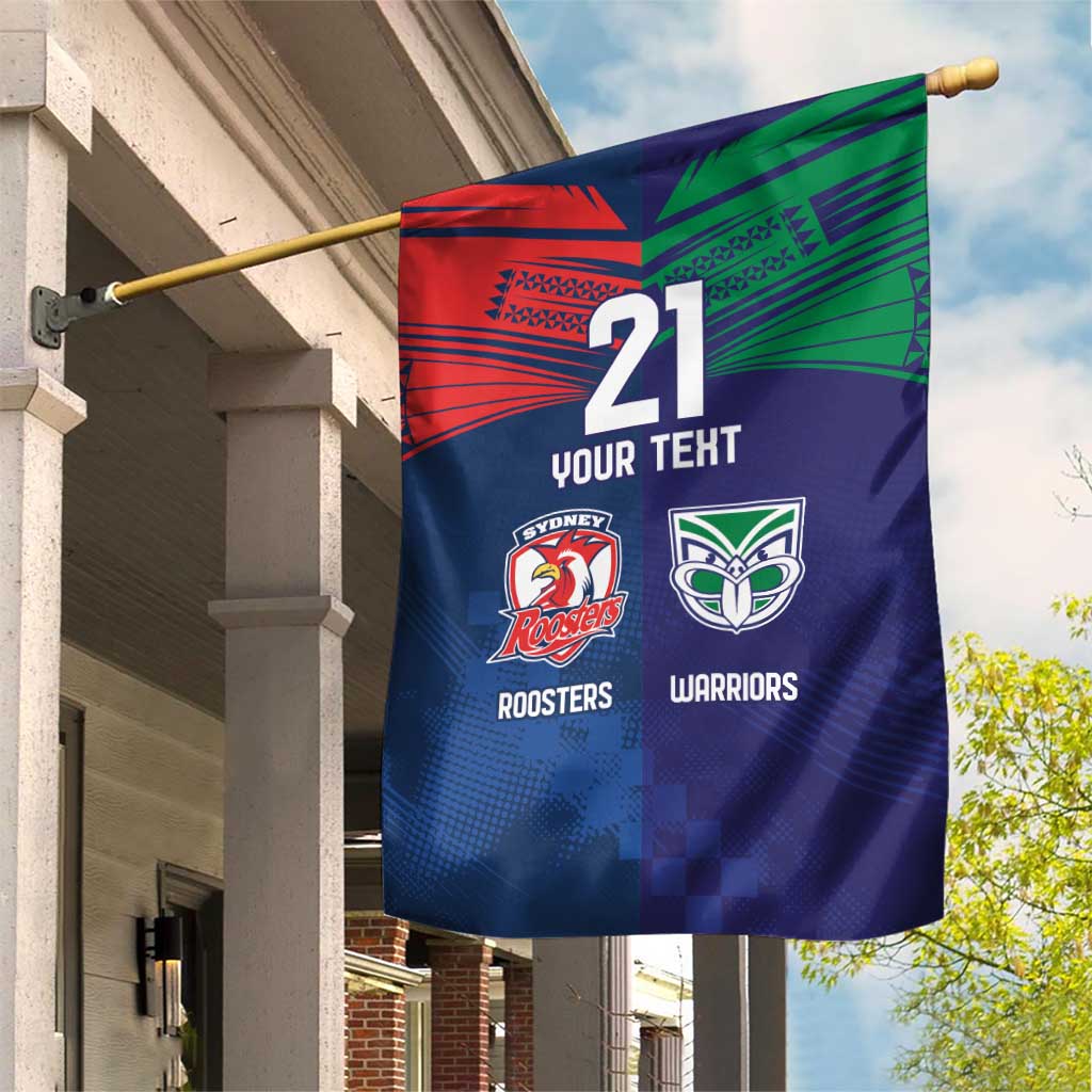 Custom Warriors-Roosters Garden Flag Together Sporty Style