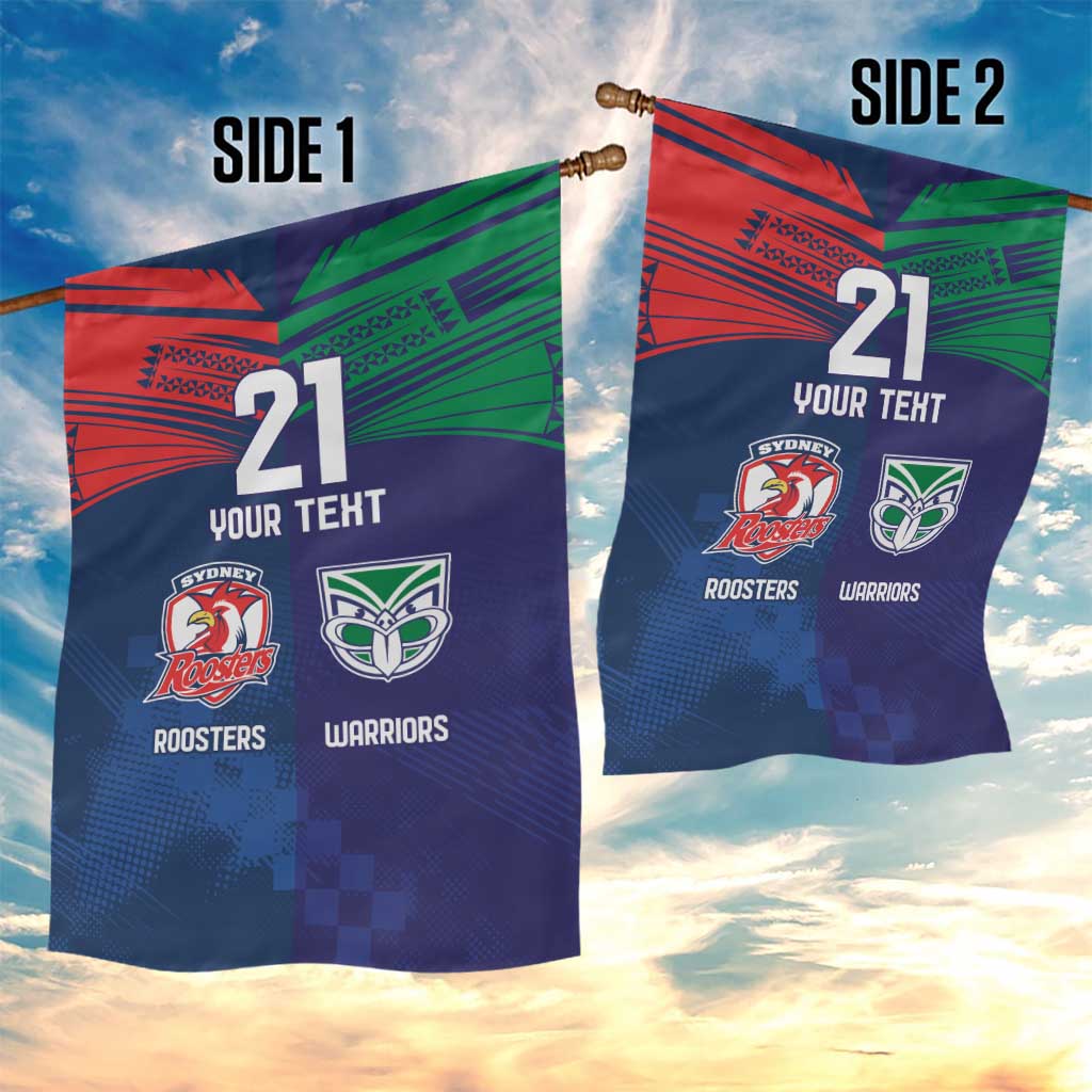 Custom Warriors-Roosters Garden Flag Together Sporty Style