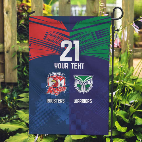Custom Warriors-Roosters Garden Flag Together Sporty Style